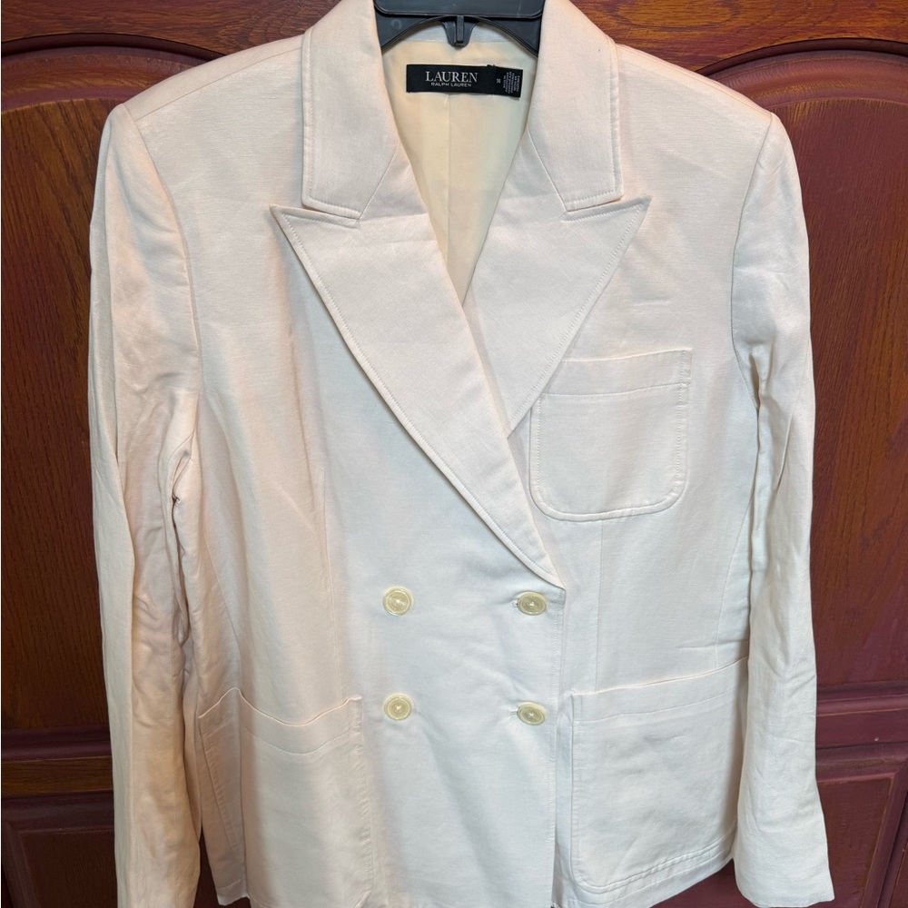 Ralph Lauren Cream Double-Breasted Blazer